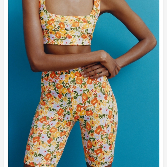 Floral Print Bike Shorts Zara - Picture 5 of 6